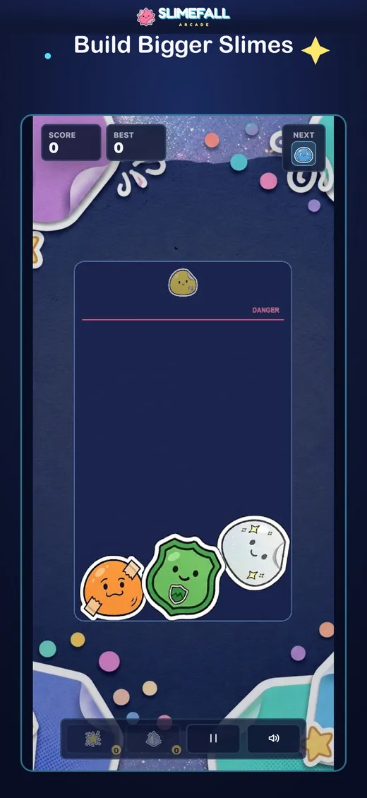 Slimefall Arcade: build bigger slimes.